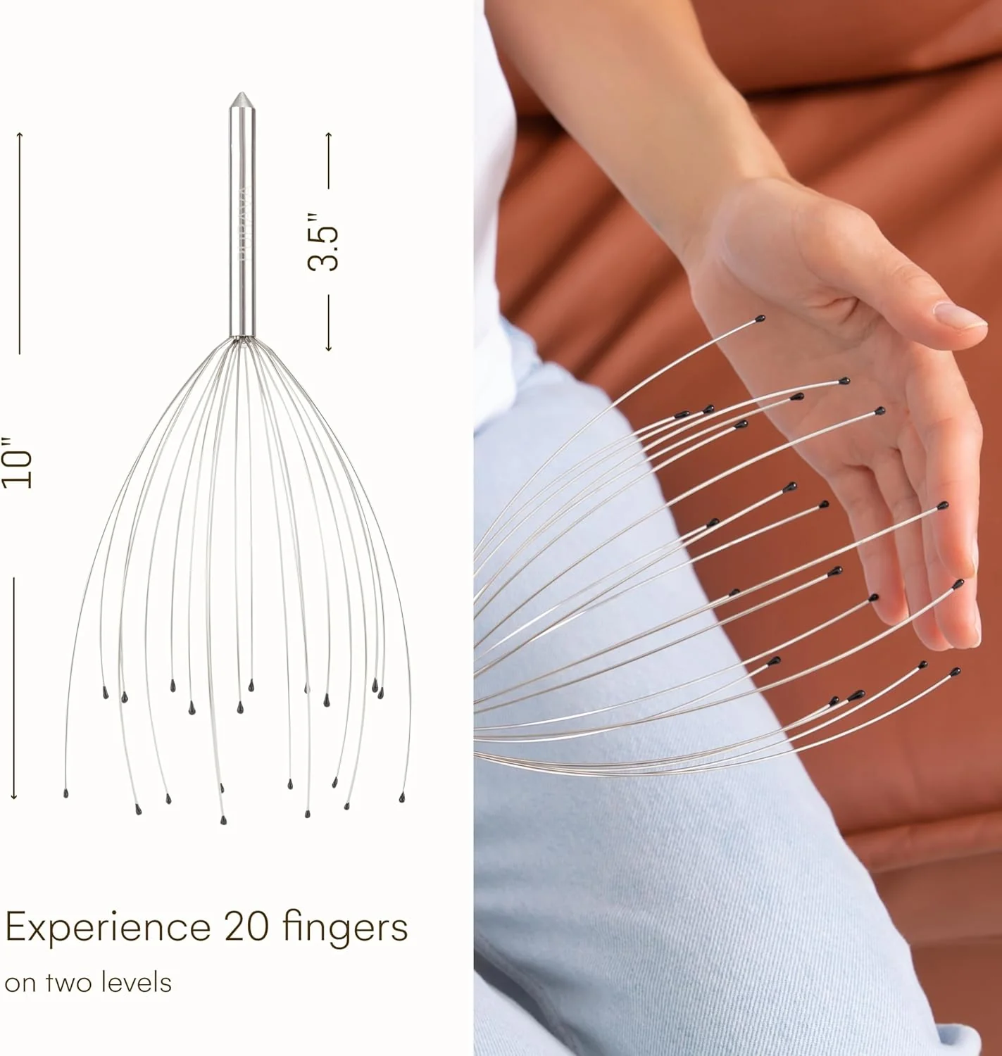 PURAVA Spider Head Massage - Gold Handle - Image 4