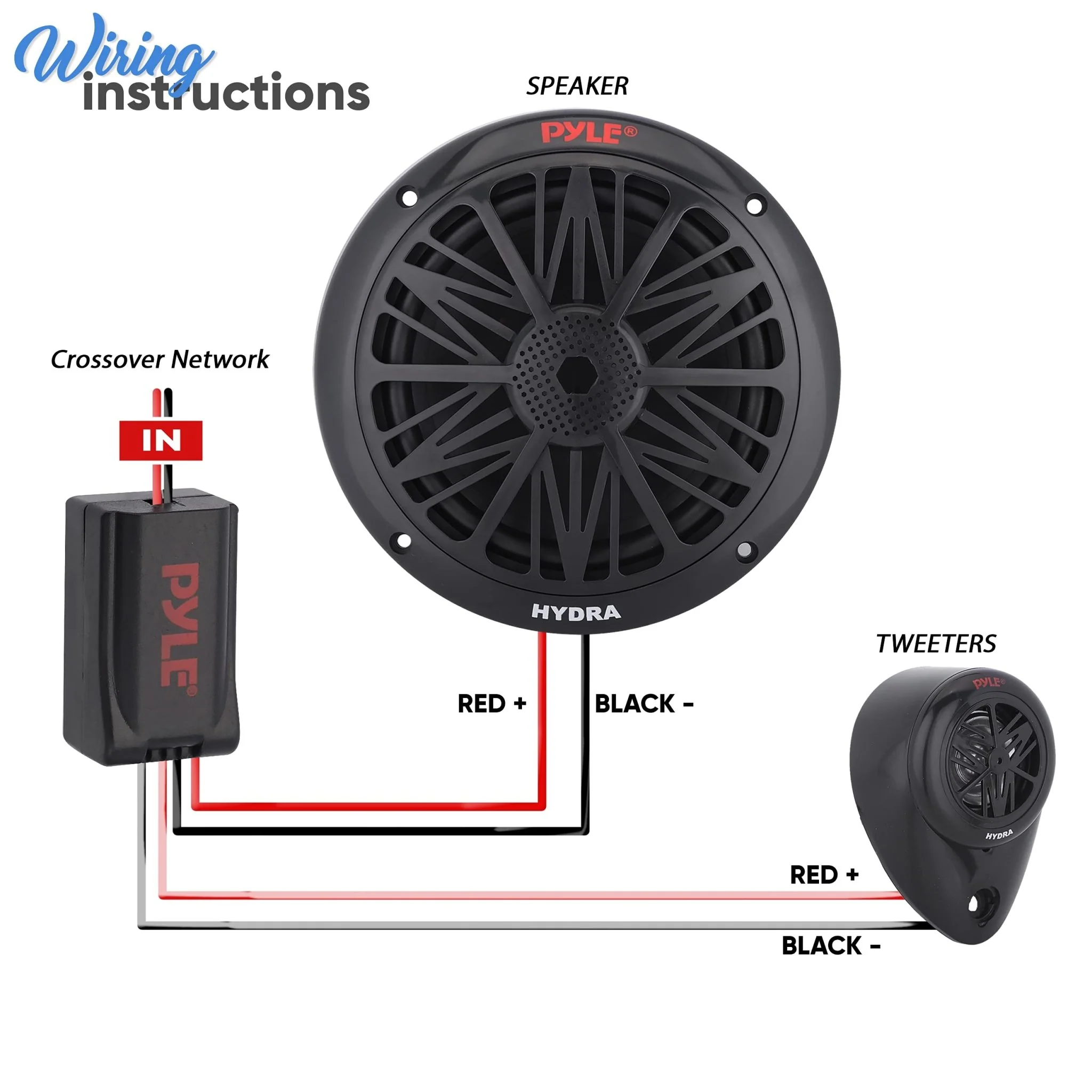 PYLE 200 Watt Marine Boat Speaker System - 6.5" PLMR6KB x 2 - Image 3