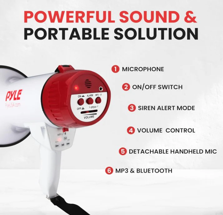 PYLE Bluetooth 40 W Outdoor Megaphone Bullhorn Speaker - PMP42BT - Image 3