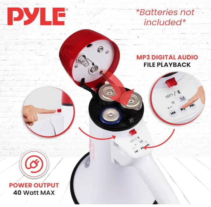 PYLE Bluetooth 40 W Outdoor Megaphone Bullhorn Speaker - PMP42BT - Image 4