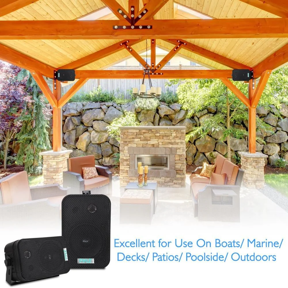 PYLE Dual Waterproof 400W Outdoor Speaker System - 5.25'' Black PDWR40B - Image 3