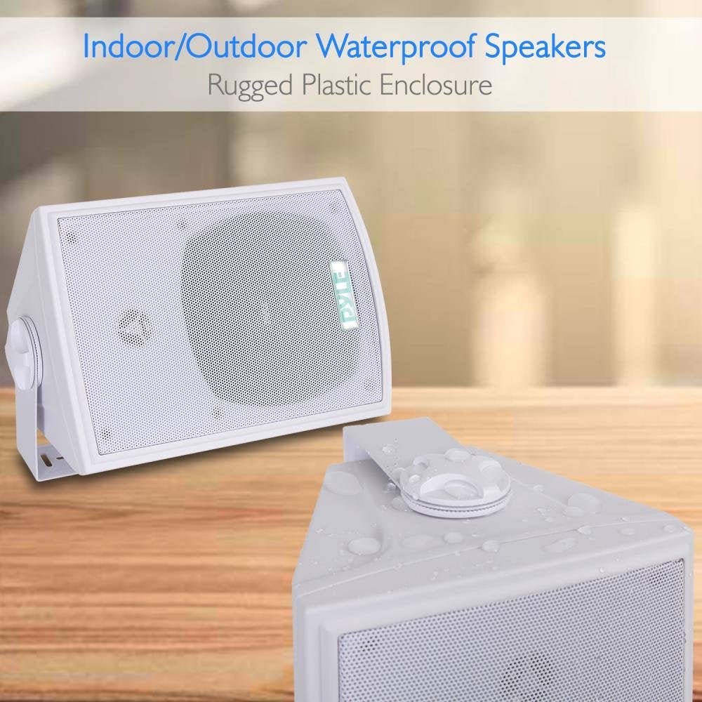 Pyle Dual Waterproof Outdoor Speaker System - 5.25" White x 2 PDWR53 - Image 3