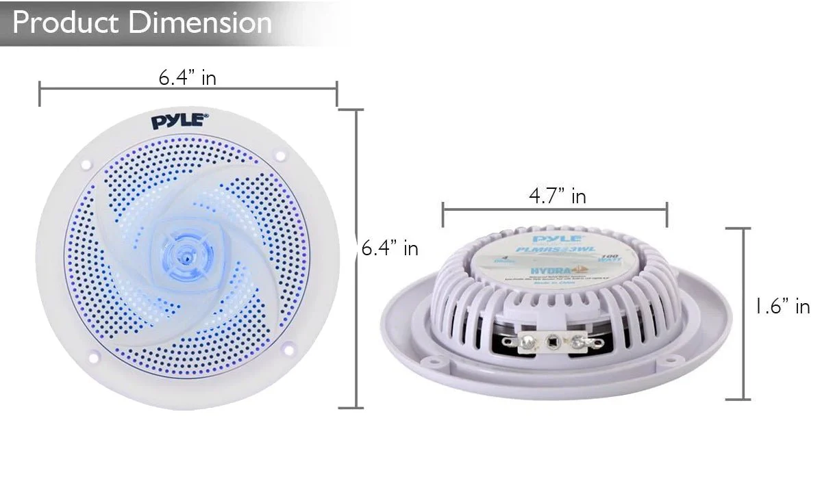 PYLE Marine Speakers - 6.4 Inch 2 Way Waterproof and Weather Resistant Outdoor Stereo Speakers - PLMRS53WL - Image 3