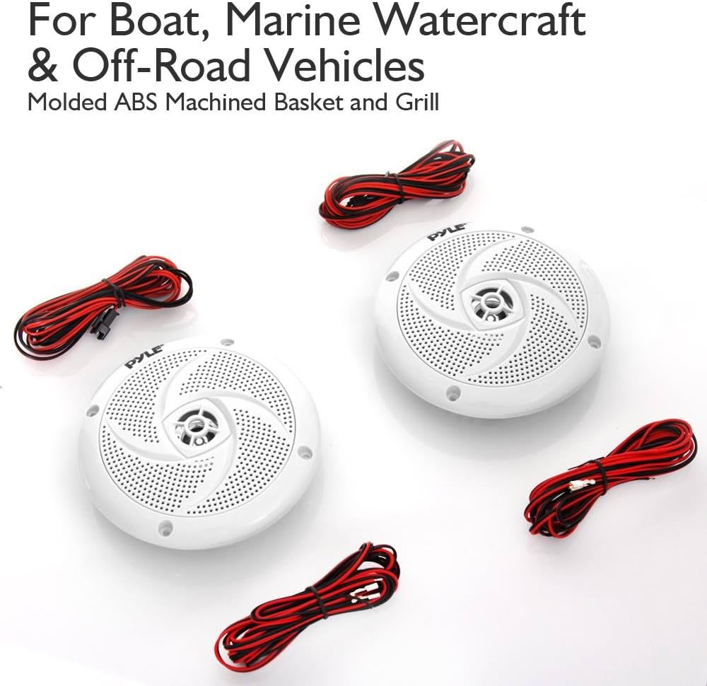 PYLE Marine Speakers - 6.4 Inch 2 Way Waterproof and Weather Resistant Outdoor Stereo Speakers - PLMRS53WL - Image 4