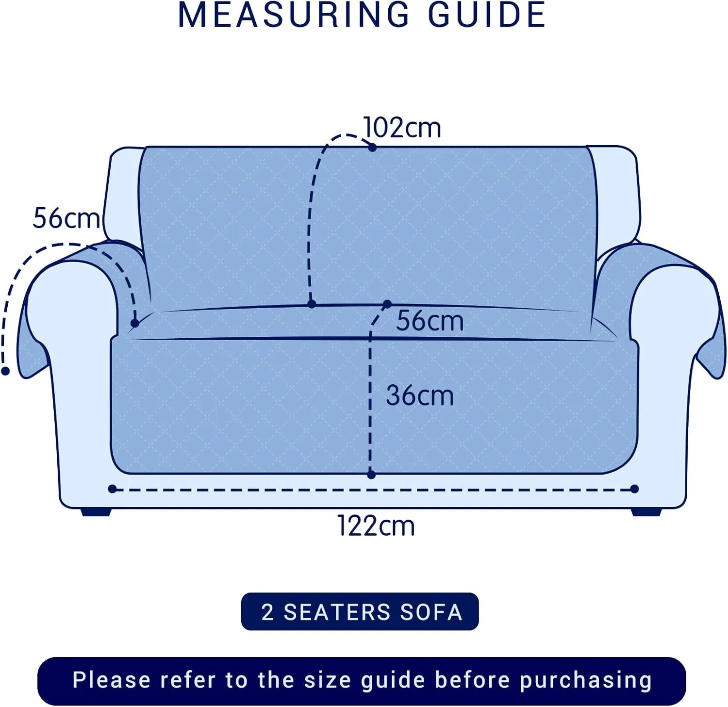 Quilted Reversible Sofa Cover - Sand (2 Seater) - Image 3