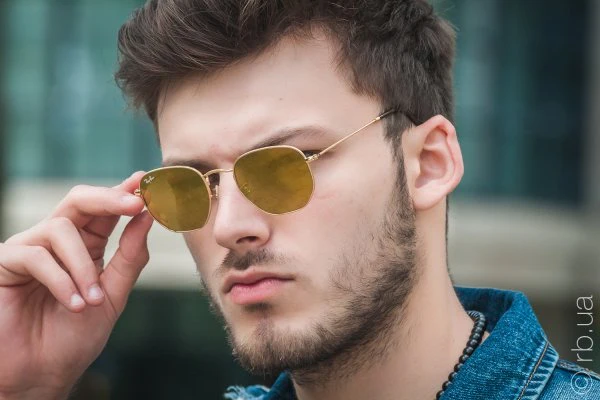 Ray Ban RB3548N 001/93 - Hexagonal Grey Mirror Gold Lens - Image 4
