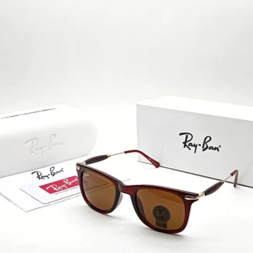 RAY-BAN Brown & Gold 2148 Square Metal Frame - Image 3