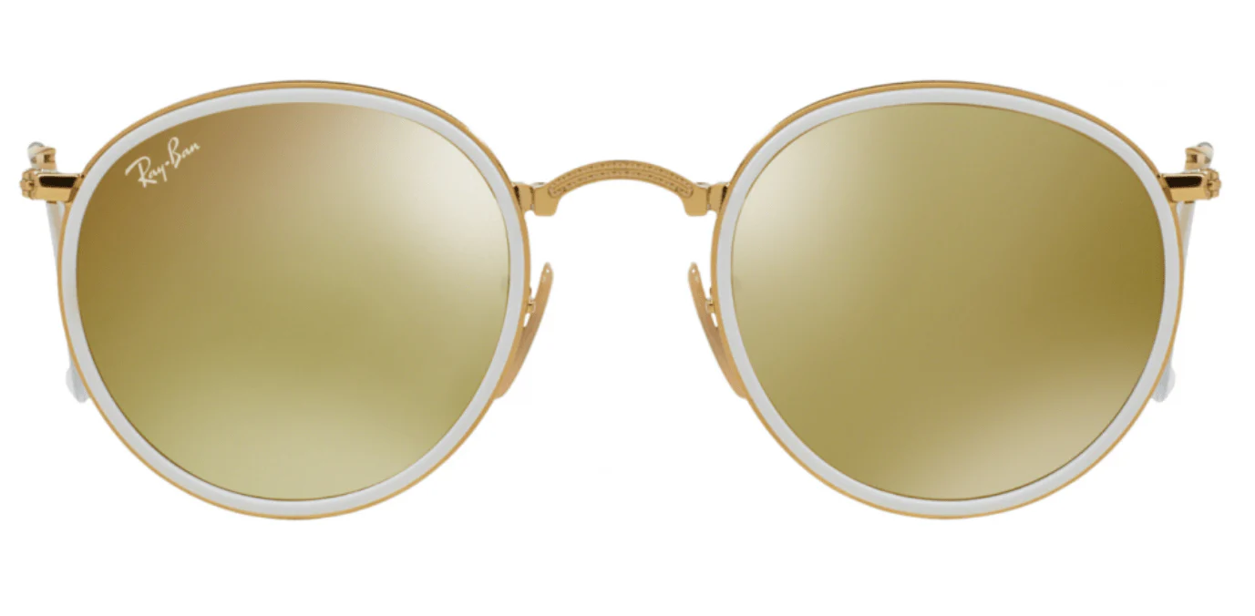 Ray Ban Foldable Round RB3517 001/93 Gold Frame Gold Lens - Image 3
