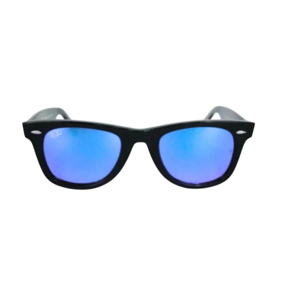 Ray-Ban Wayfarer RB2140 Black Frame, Blue Mirror Lens - Image 3