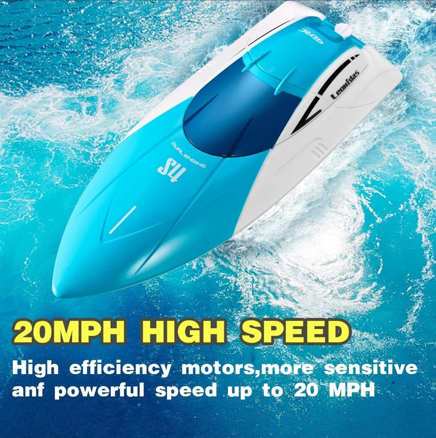 RC Boat 2.4GHz Remote Control Rechargeable Speedboat - Waterproof (14+) - Image 4