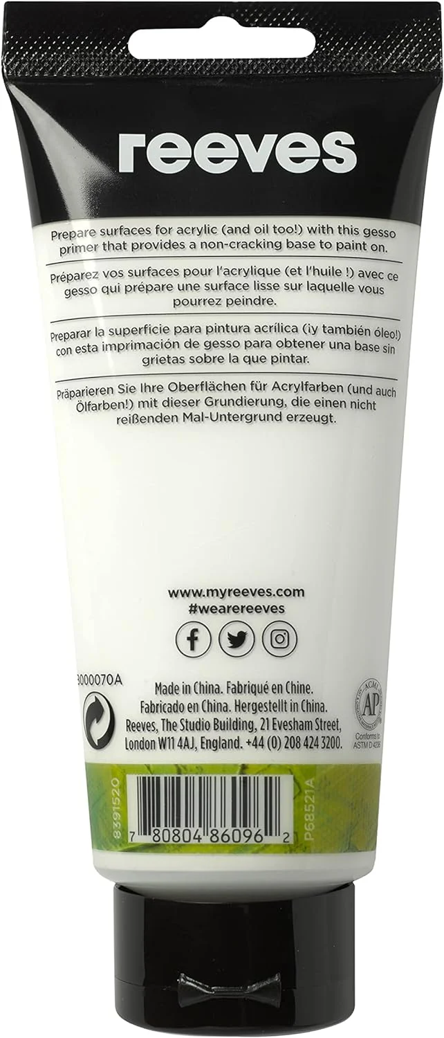 Reeves Acrylic Additives - Gesso - Medium For Acrylic & Oil Paints 200ml - Image 2