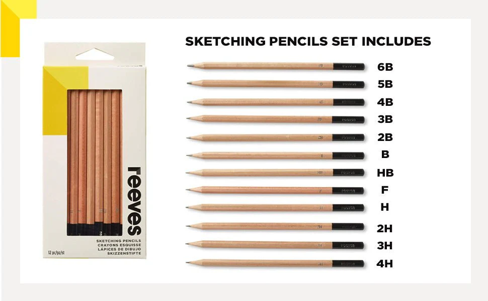 Reeves Sketching Pencil Set - Pack of 12 - Image 2