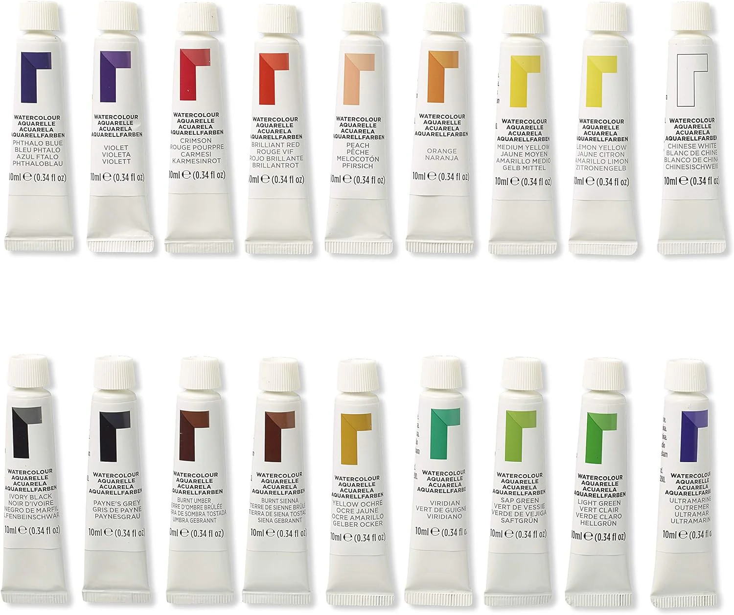 Reeves Watercolour Paint Set - 18 x 12ml Pack - Image 2