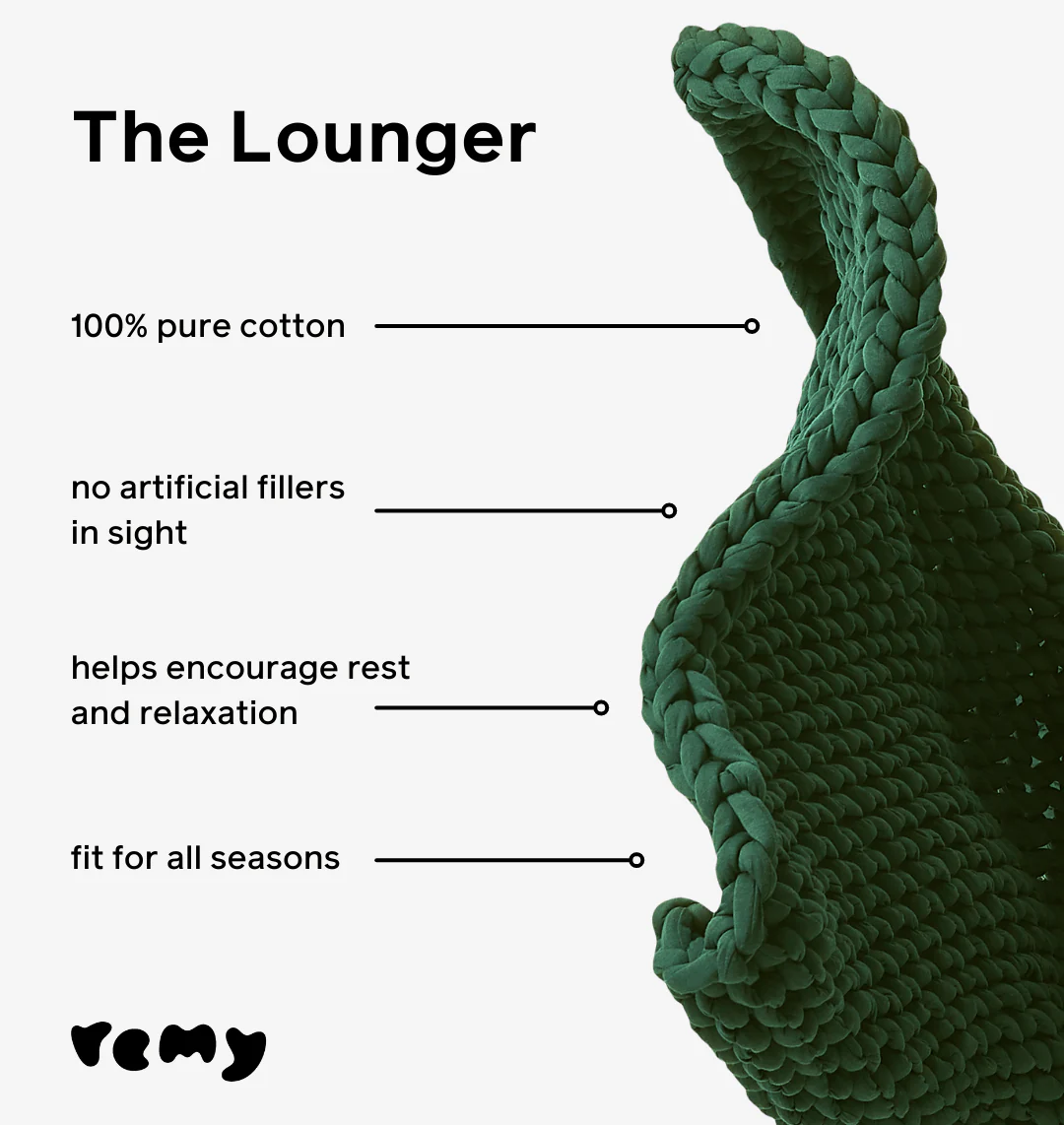 REMY Knitted Weighted Blanket - Forest Green (6.3KG) - Image 5