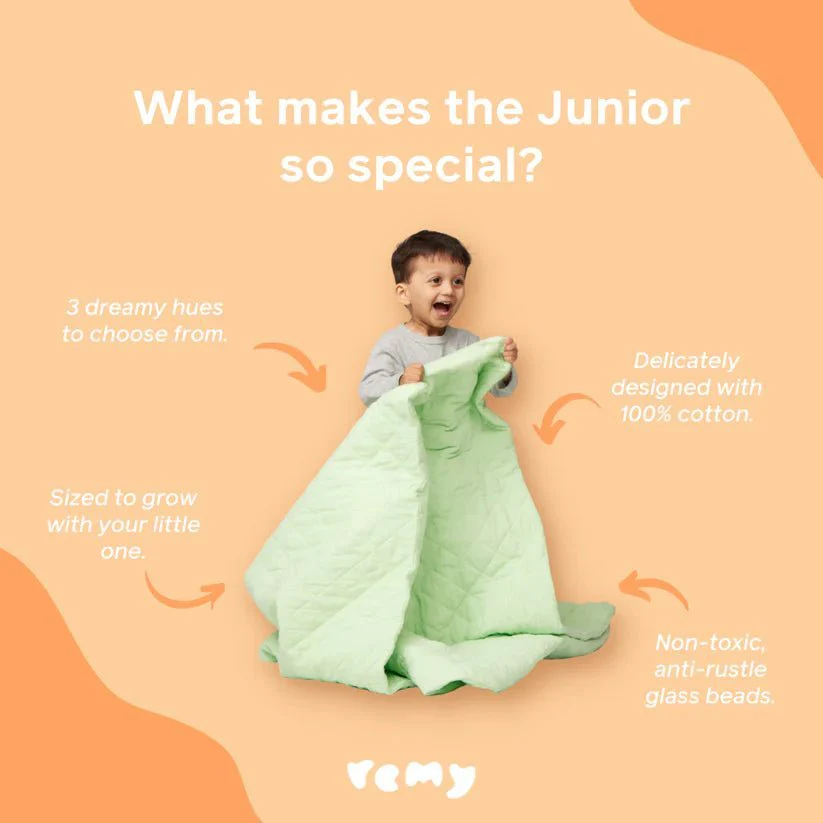 Remy Sleep 100% Cotton Weighted Blanket - The Junior (Pastel Green) 5KG - Image 7