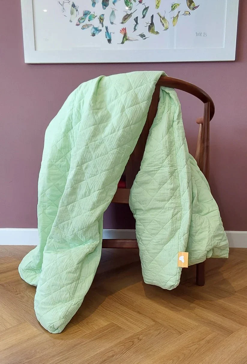 Remy Sleep 100% Cotton Weighted Blanket - The Junior (Pastel Green) 5KG - Image 8