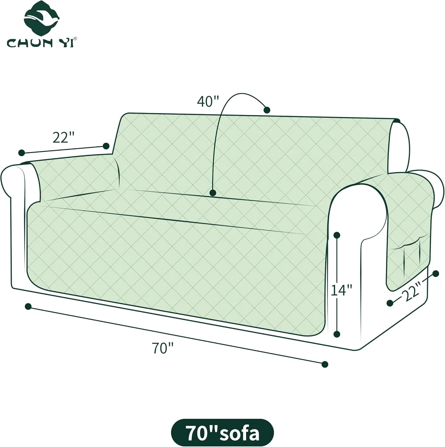 Reversible Sofa Cover for 3 Cushion Couch Non-Slip Furniture Protector - (Chocolate) - Image 3