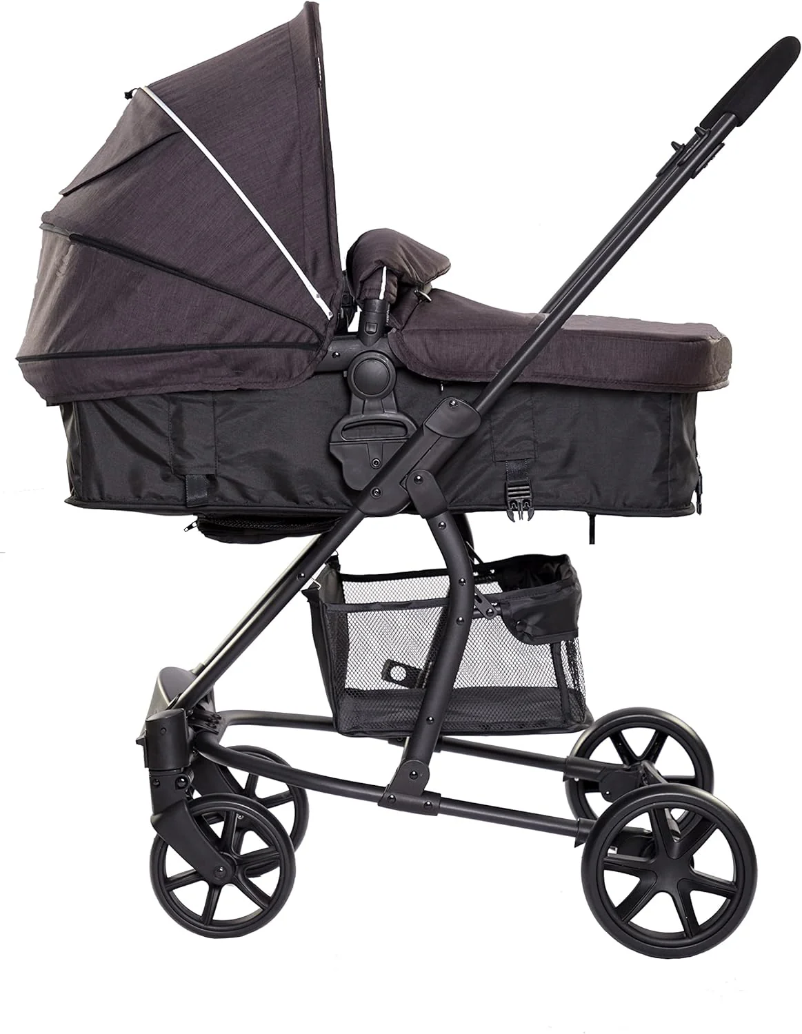 Ricco 2 in 1 Foldable Pram with Reversible Seat - Black - Image 2