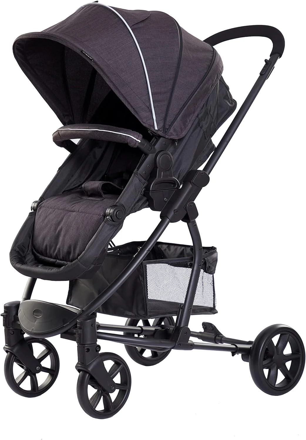 Ricco 2 in 1 Foldable Pram with Reversible Seat - Black - Image 4