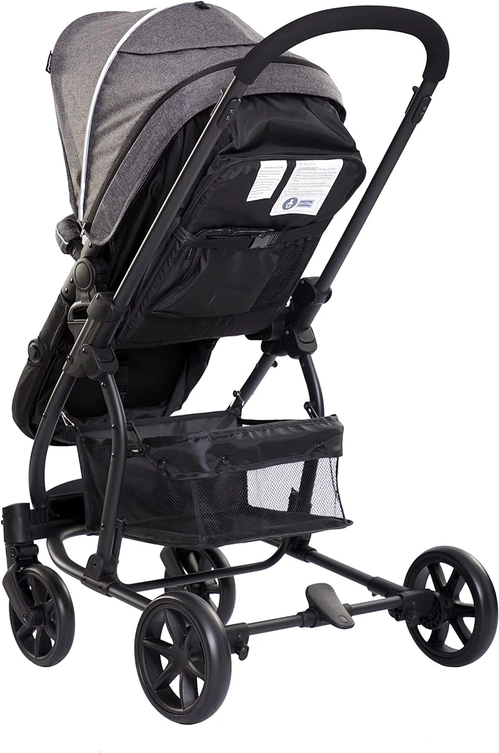 Ricco 2 in 1 Foldable Pram with Reversible Seat - Black - Image 8