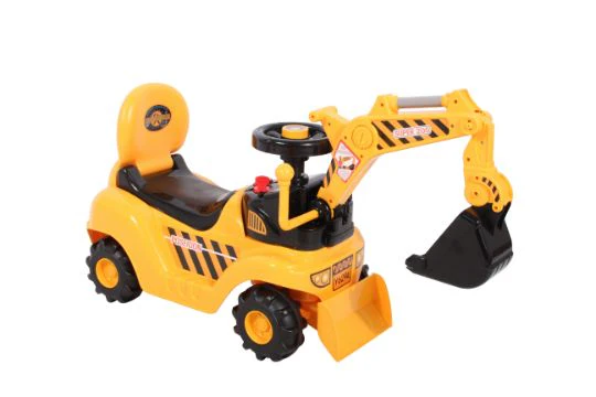 Ricco 2-in-1 Kids Ride on Digger Excavator Grabber Bulldozer with Helmet Foot to Floor Ride On Toy - Image 5