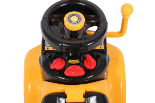 Ricco 2-in-1 Kids Ride on Digger Excavator Grabber Bulldozer with Helmet Foot to Floor Ride On Toy - Image 6