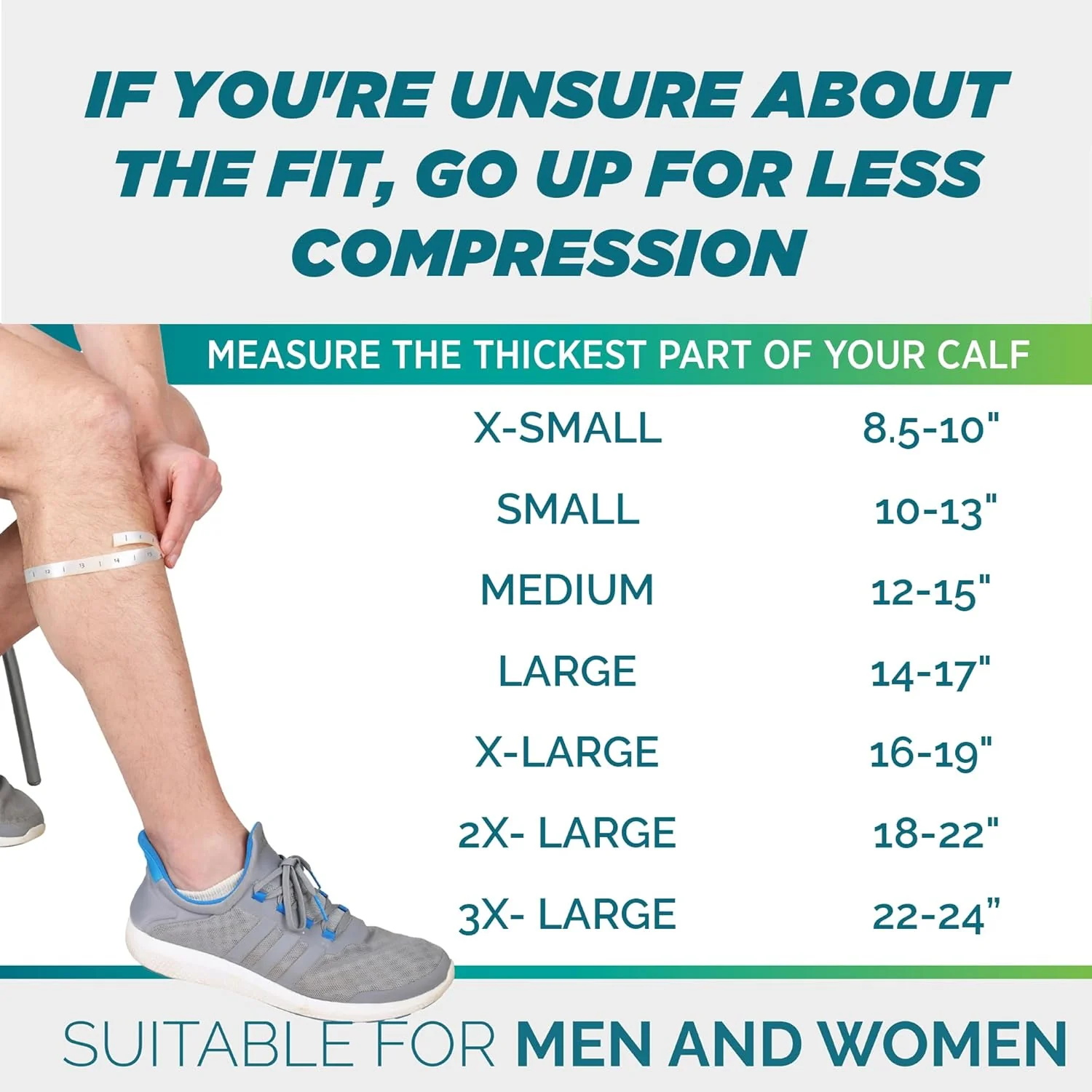 Run Forever Calf Compression Sleeves - Various Sizes (Nude) - Image 2