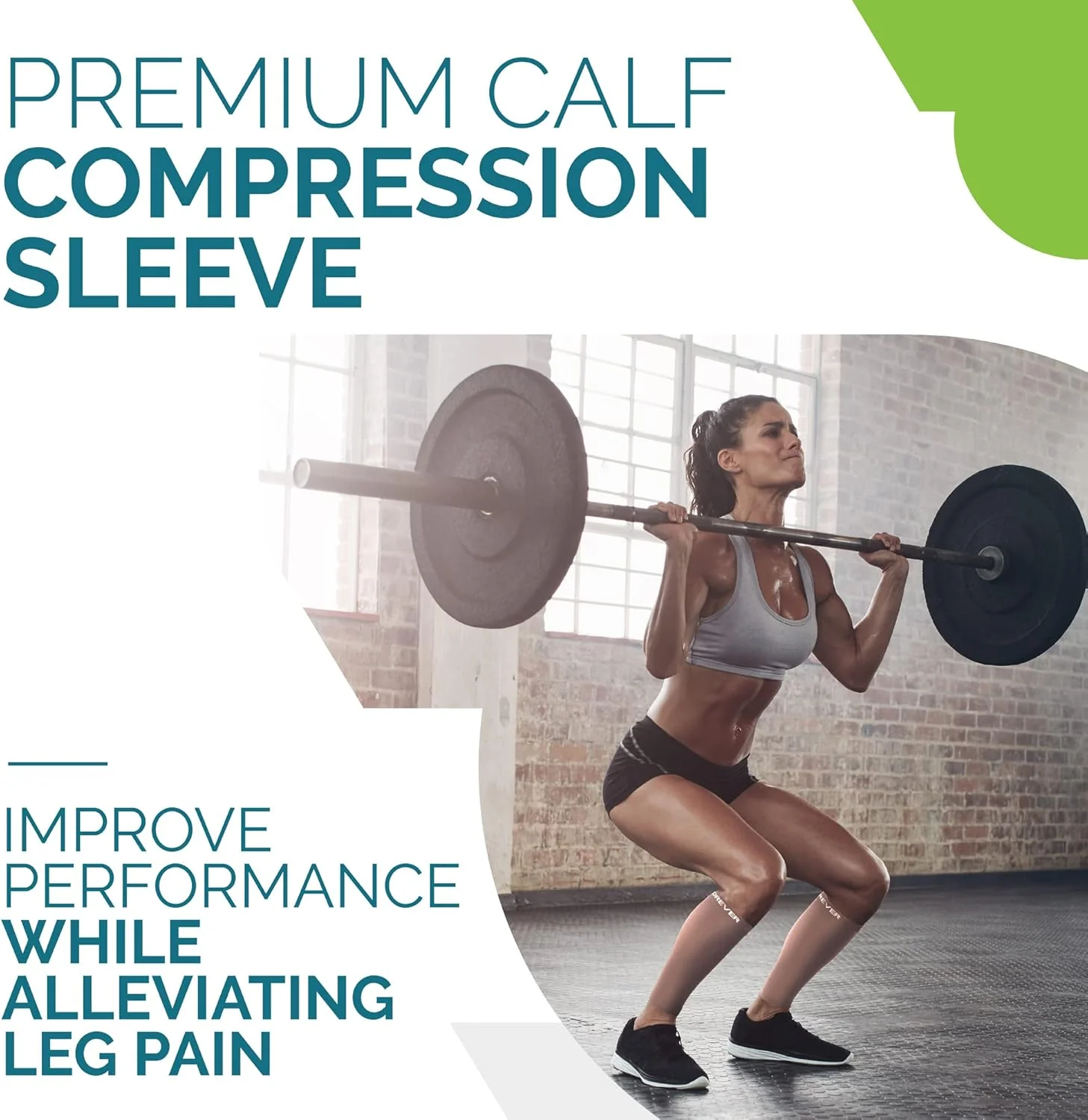 Run Forever Calf Compression Sleeves - Various Sizes (Nude) - Image 3