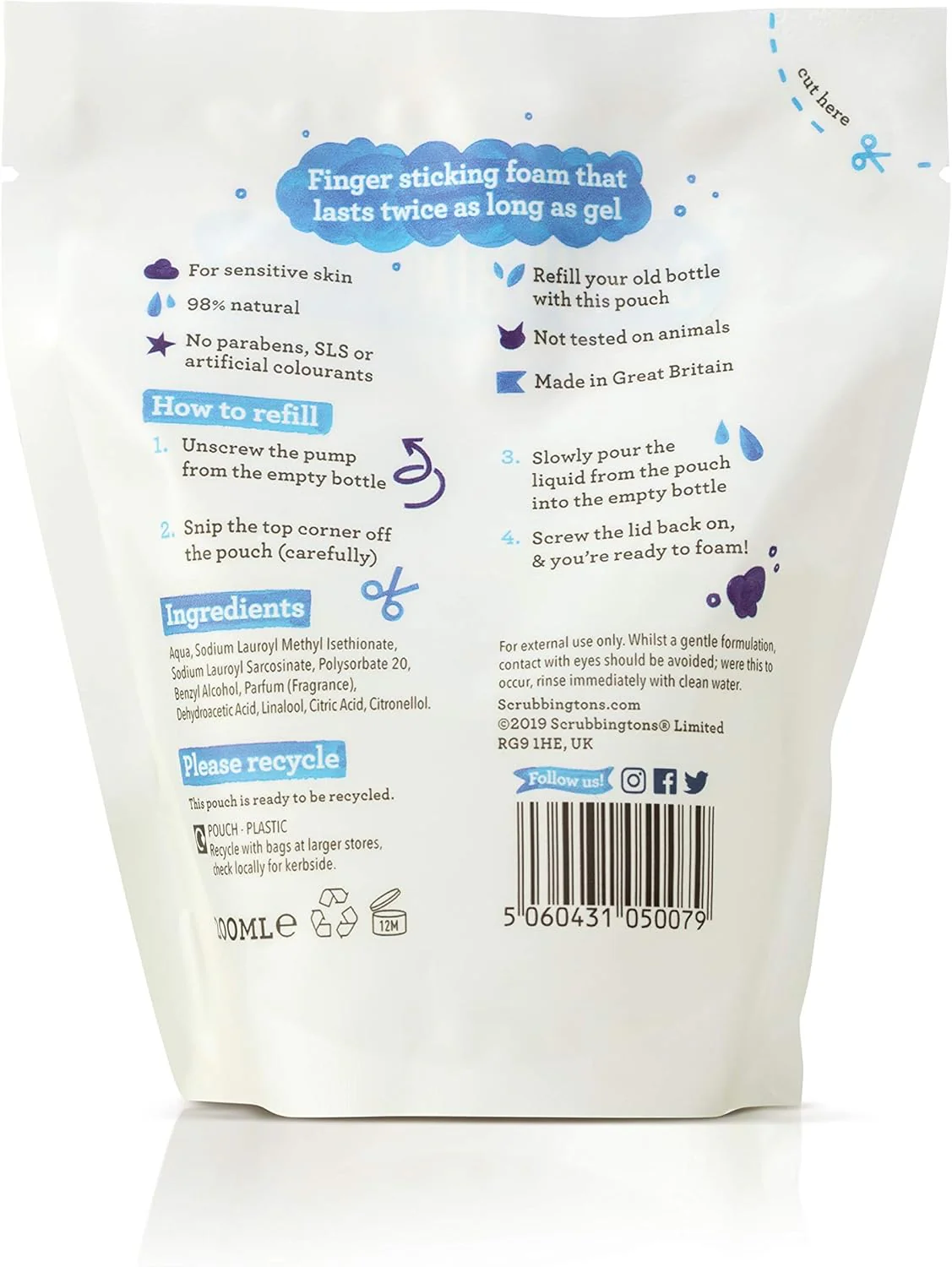 Scrubbingtons Children's Foaming Hand & Face Wash Refill Pouch (1.2 litre) - Image 2