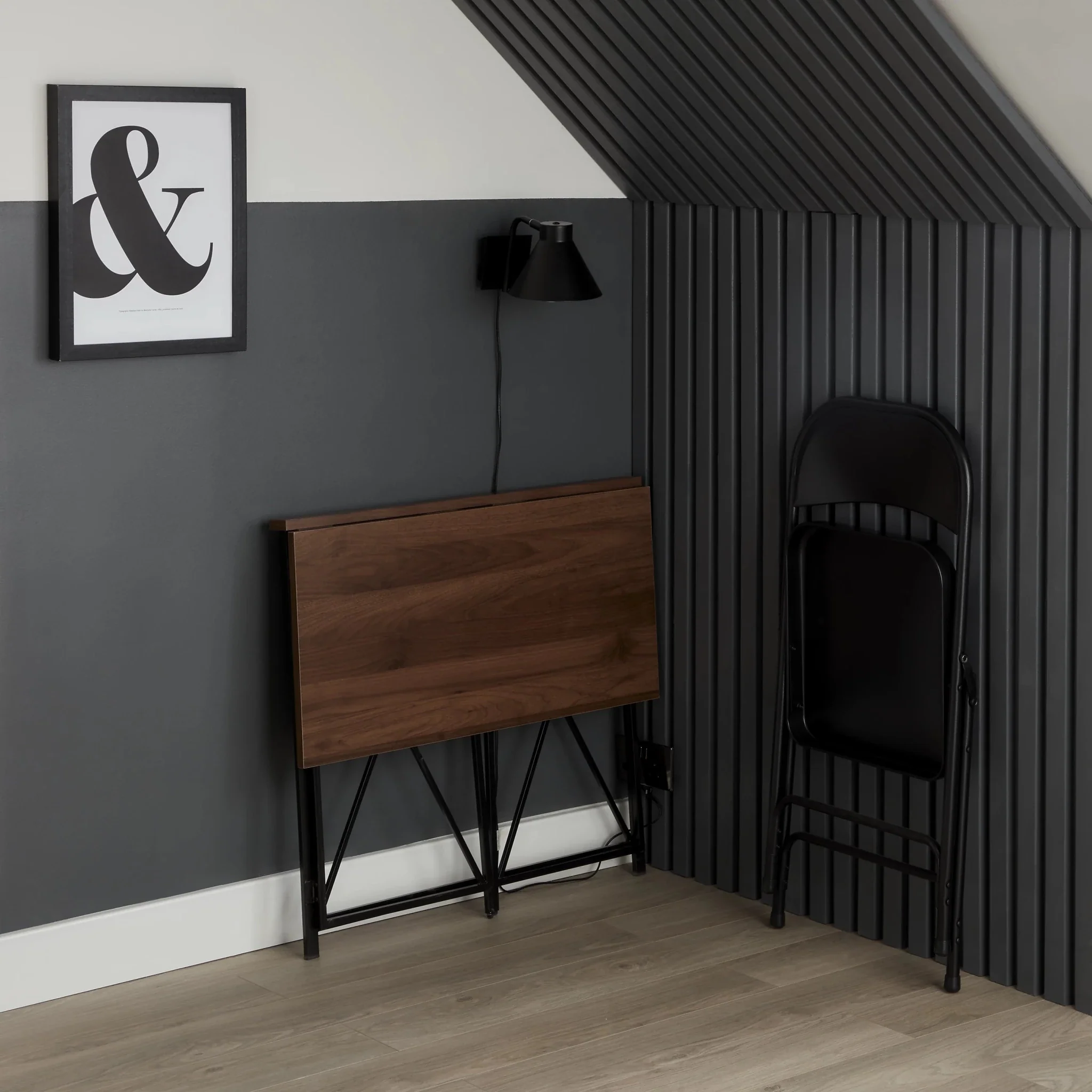 Seponi Ready assembled Matt walnut effect Folding Desk - Image 8