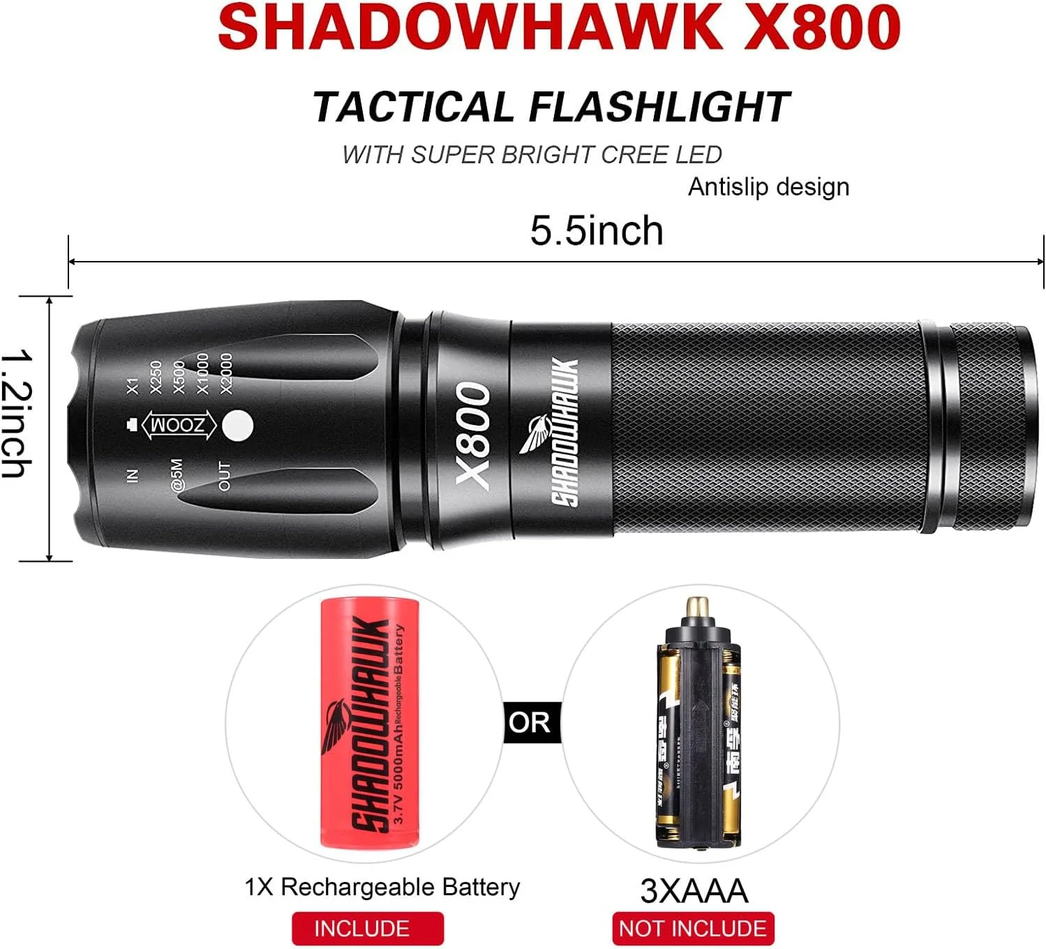 Shadowhawk X800 6000 lumens Military Torch - Image 7
