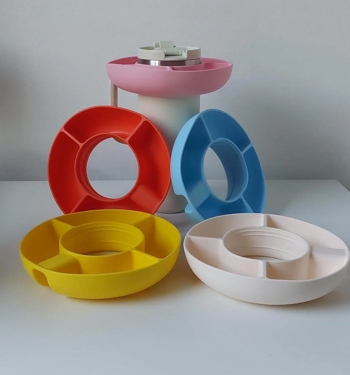 Silicone Snack Bowl for Stanley Cup - White - 3 Pack - Image 5