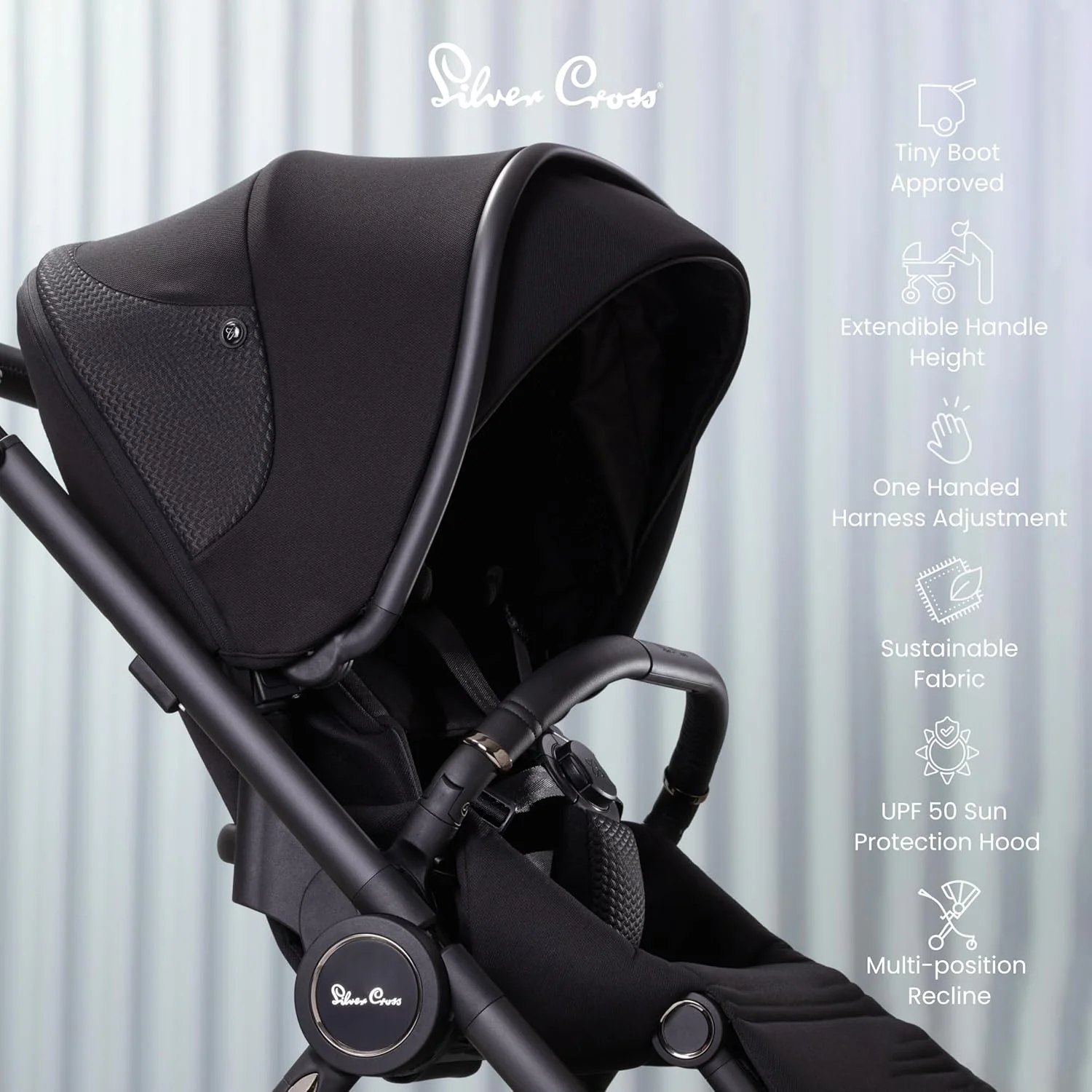 Silver Cross Dune Pushchair Travel Stroller Newborns - 4yrs - Space - Image 4