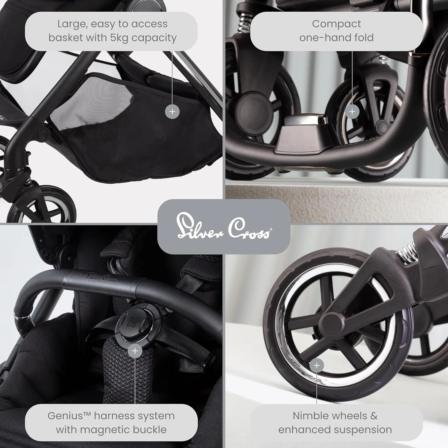 Silver Cross Dune Pushchair Travel Stroller Newborns - 4yrs - Space - Image 5