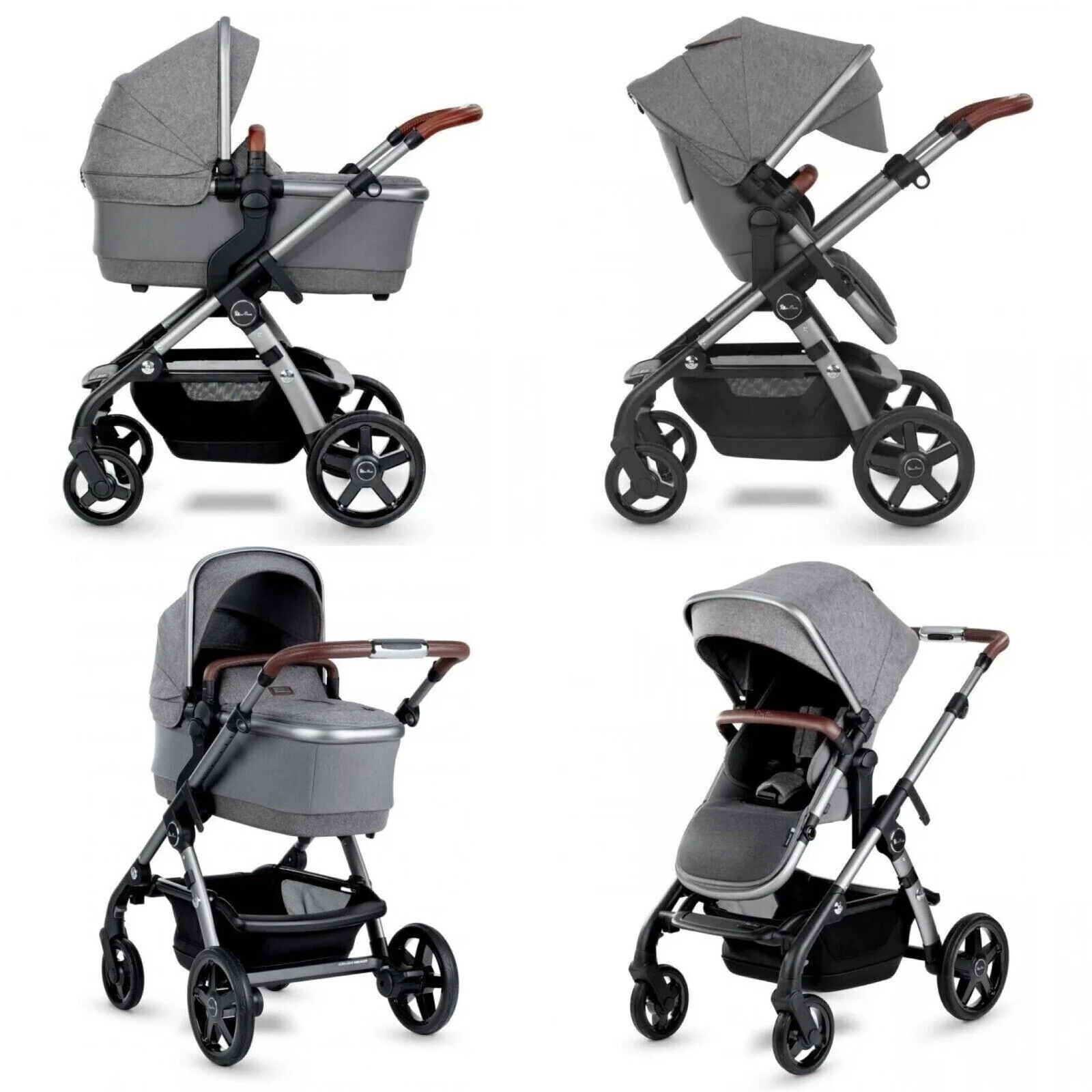 Silver Cross Wave Pram Pushchair with Tandem - Zinc - Image 2