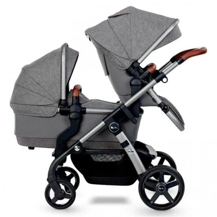 Silver Cross Wave Zinc Tandem Carrycot with Hood and Apron - Image 2