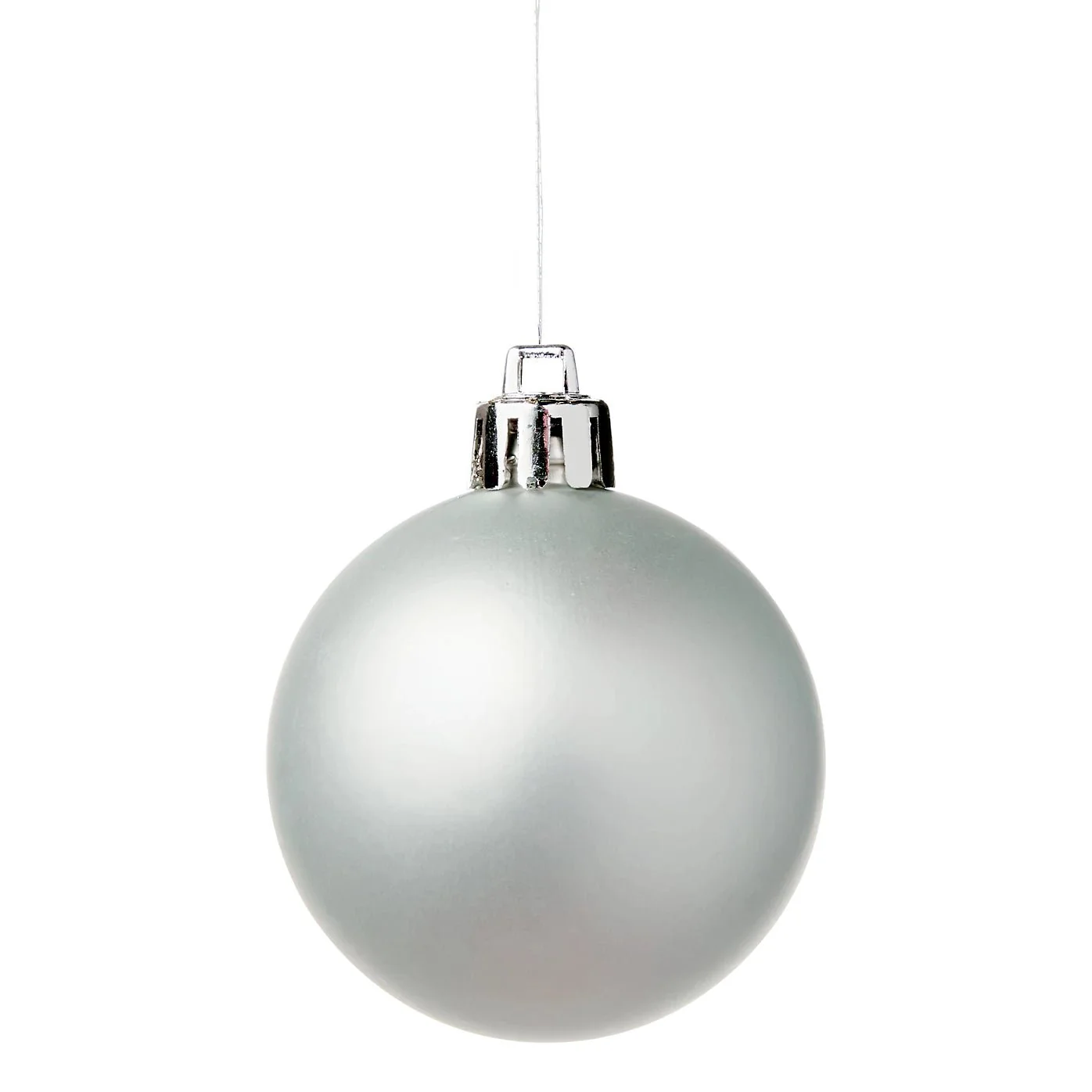 Silver effect Plastic Round Christmas Baubles - Set of 8 - Image 2