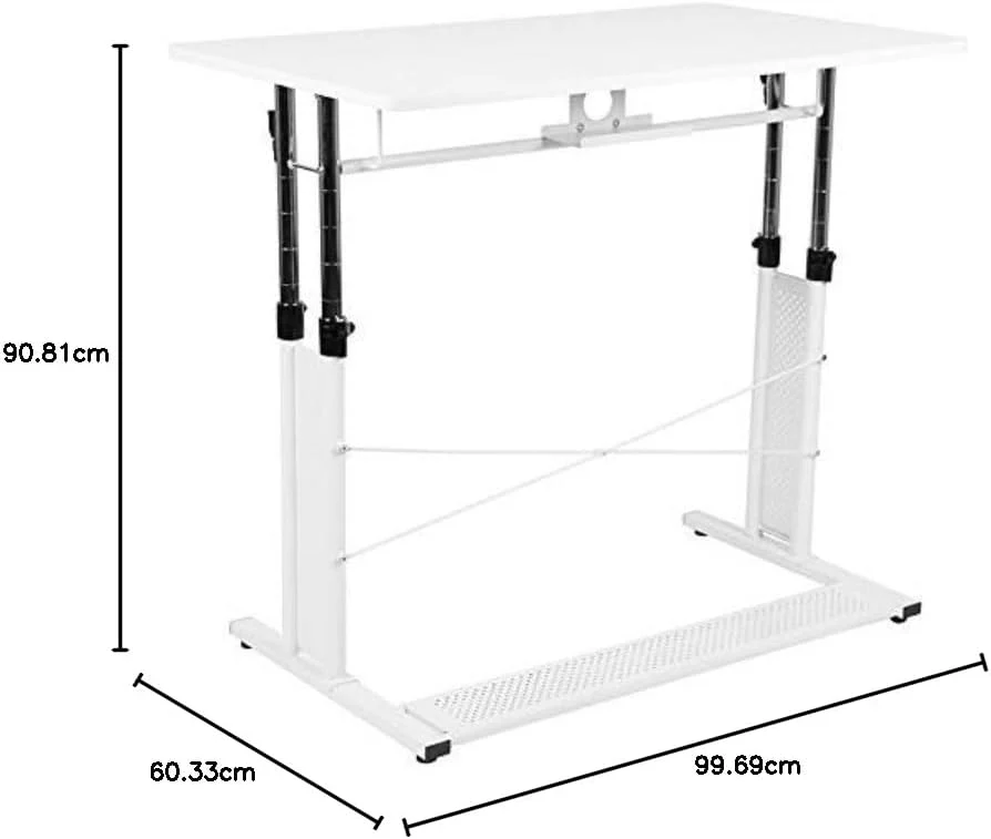 Sit to Stand Adjustable Home Office Desk - White - Image 3