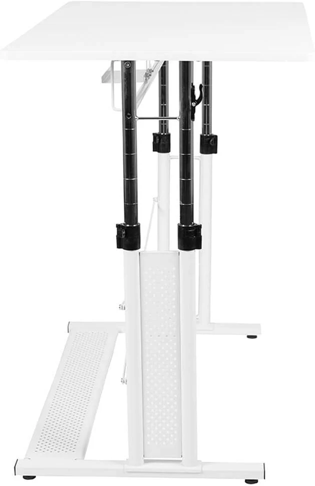 Sit to Stand Adjustable Home Office Desk - White - Image 4