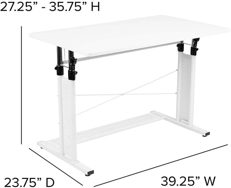 Sit to Stand Adjustable Home Office Desk - White - Image 6