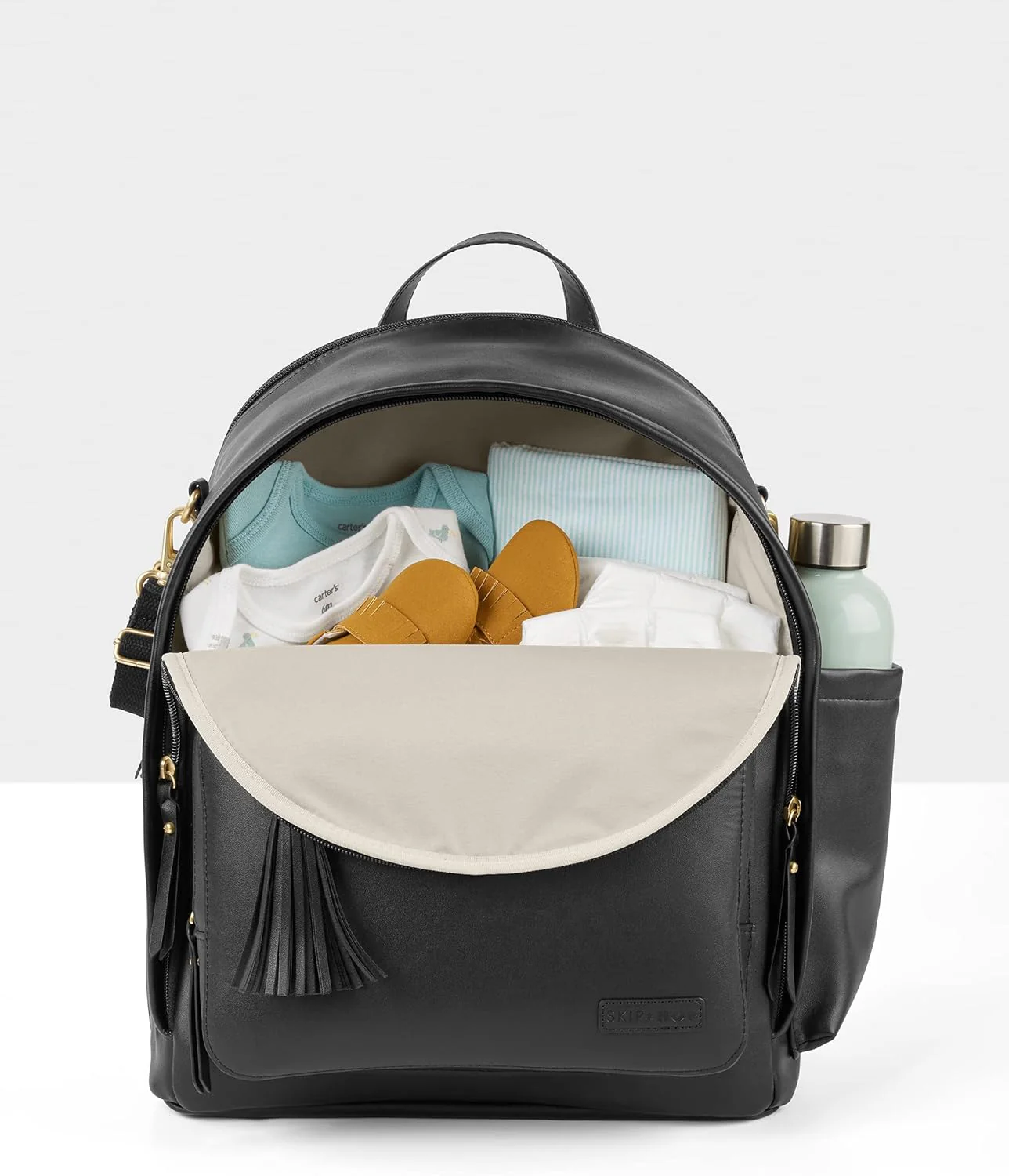 Skip Hop Diaper Nappy Bag Backpack Greenwich - Black - Image 6