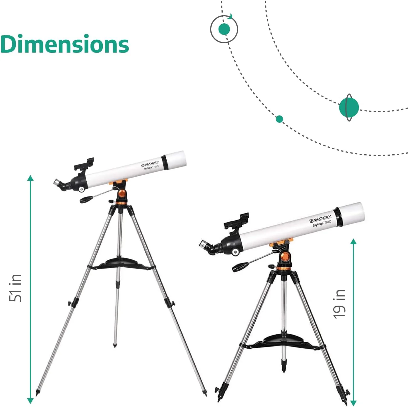 Skyways 70070 Astronomy Telescope Beginners - White - Image 3