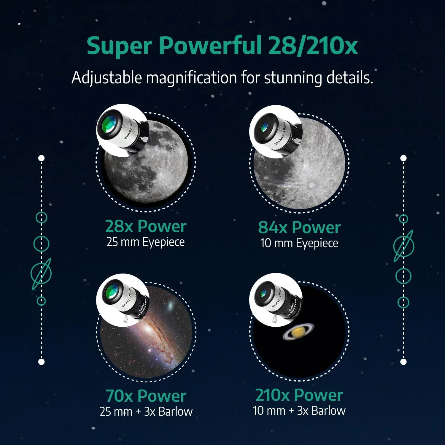 Skyways 70070 Astronomy Telescope Beginners - White - Image 5