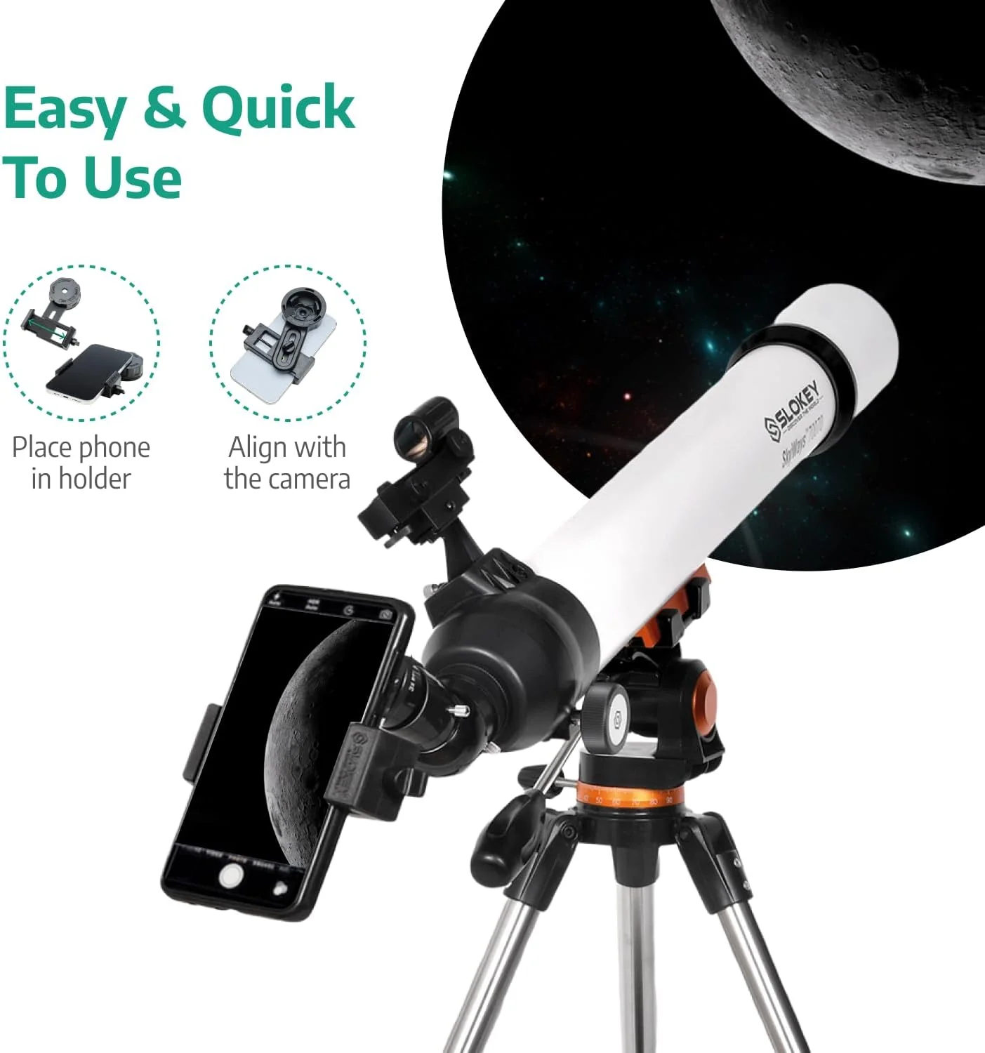 Skyways 70070 Astronomy Telescope Beginners - White - Image 6