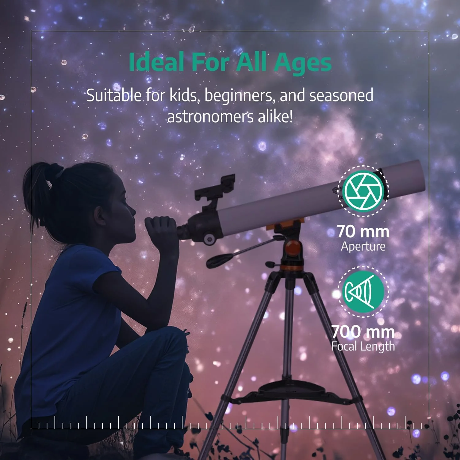 Skyways 70070 Astronomy Telescope Beginners - White - Image 7