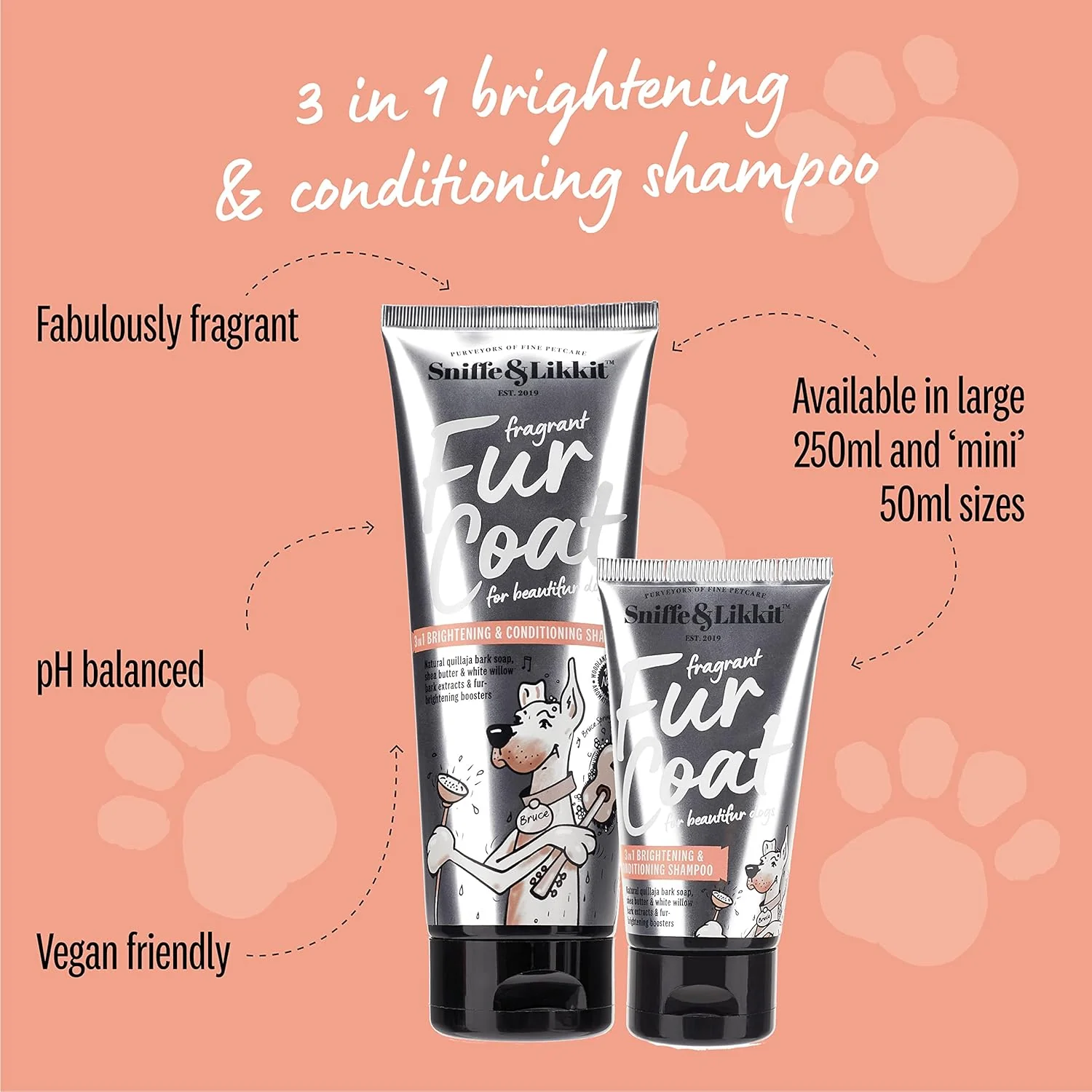 Sniffe and Likkit - Dog Shampoo and Conditioner, 3 in 1. 250ml - 3 pack - Image 3