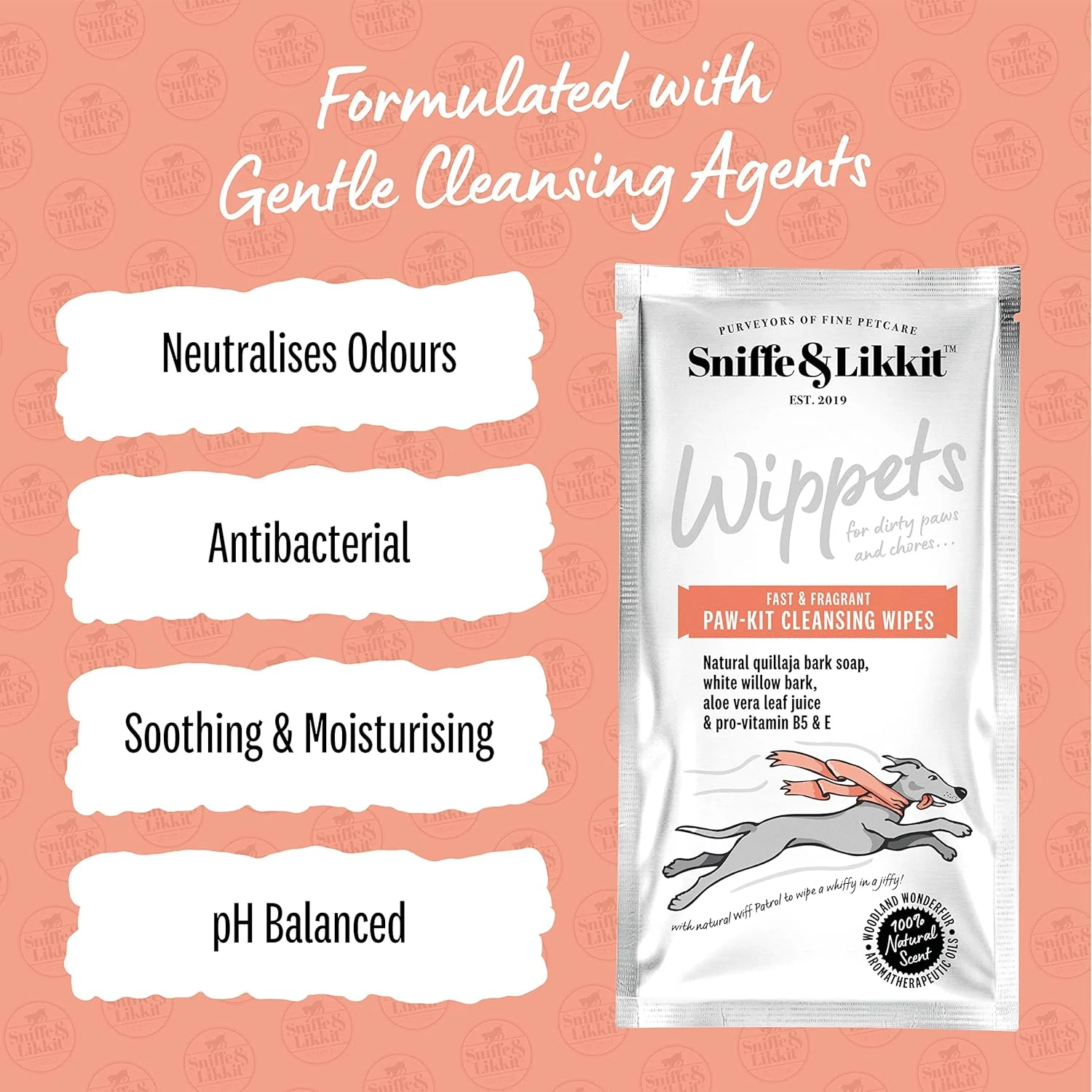 Sniffe and Likkit - Wippets Paw Cleansing Wipes (10 Sachets) - Image 3