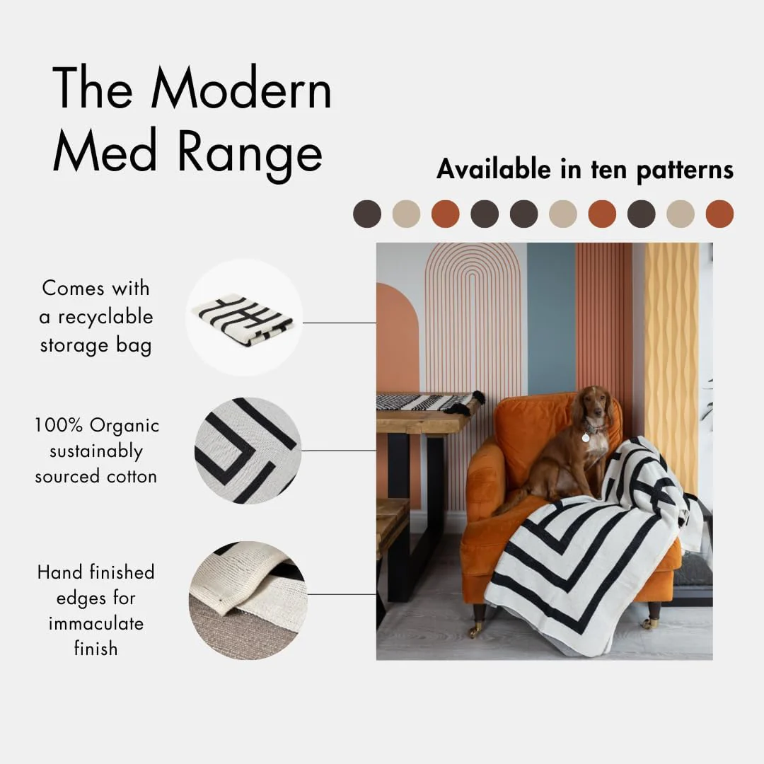 Snuggery Mykonos Eye Middle Eye Line Throw Blanket (180x125cm) - Image 4