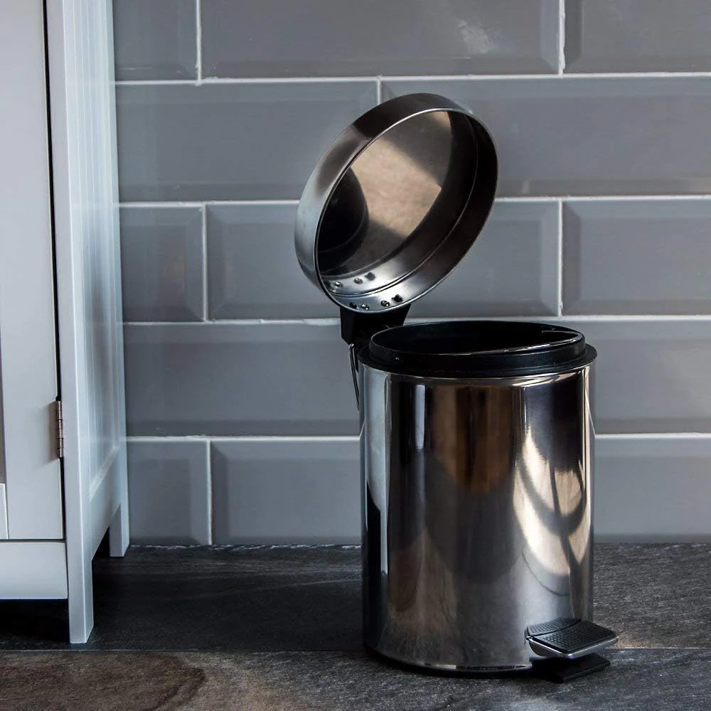 Stainless Steel 12L Silver Pedal Bin - Image 2