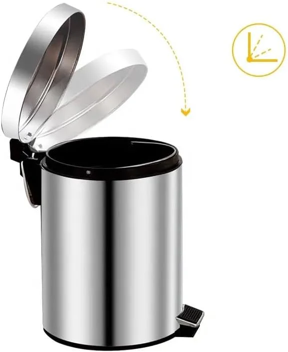 Stainless Steel 12L Silver Pedal Bin - Image 8